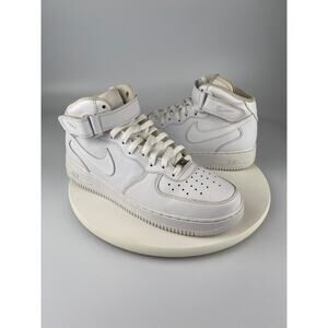 Nike Air Force 1 Mid 07 Shoes Triple White / 315123-111 Men's Size 10.5